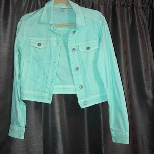 Mint green jean jacket